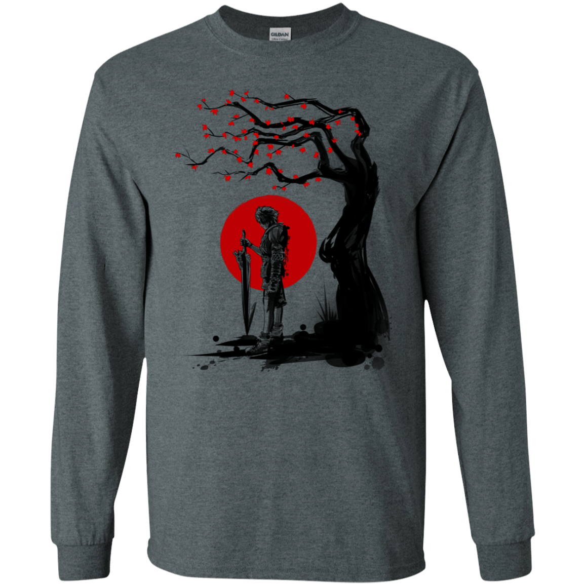 T-Shirts Dark Heather / S Red Sun in Zanarkand Men's Long Sleeve T-Shirt