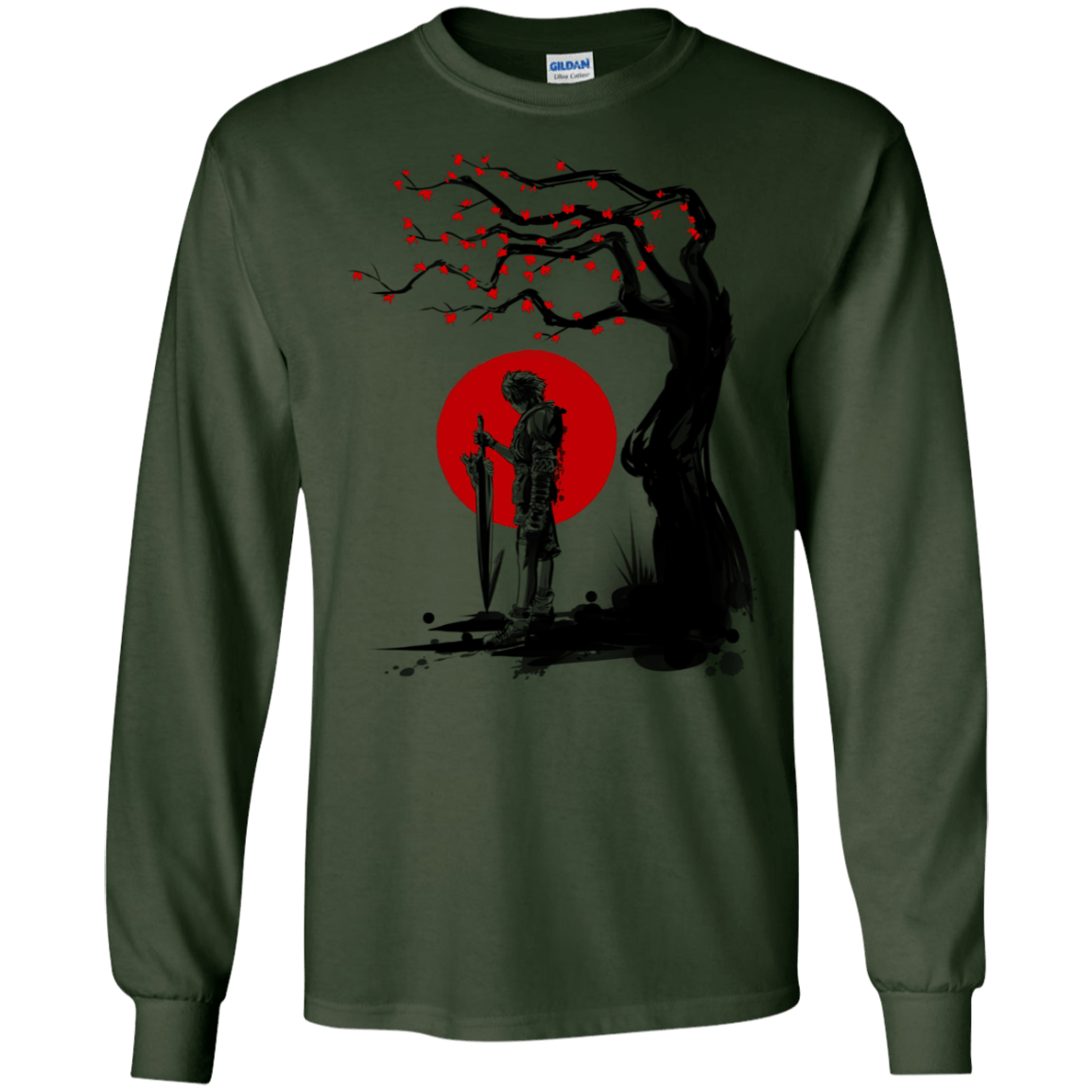 T-Shirts Forest Green / S Red Sun in Zanarkand Men's Long Sleeve T-Shirt