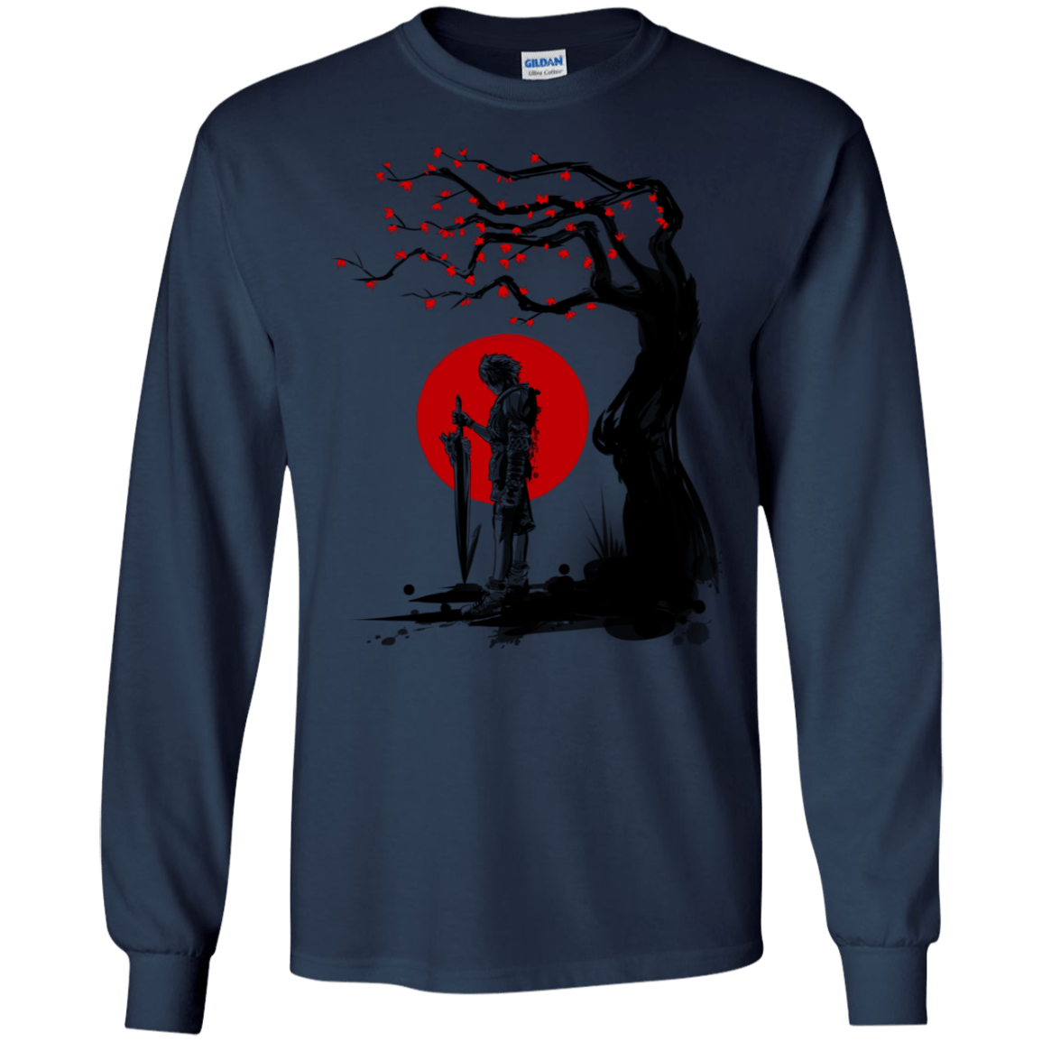 T-Shirts Navy / S Red Sun in Zanarkand Men's Long Sleeve T-Shirt