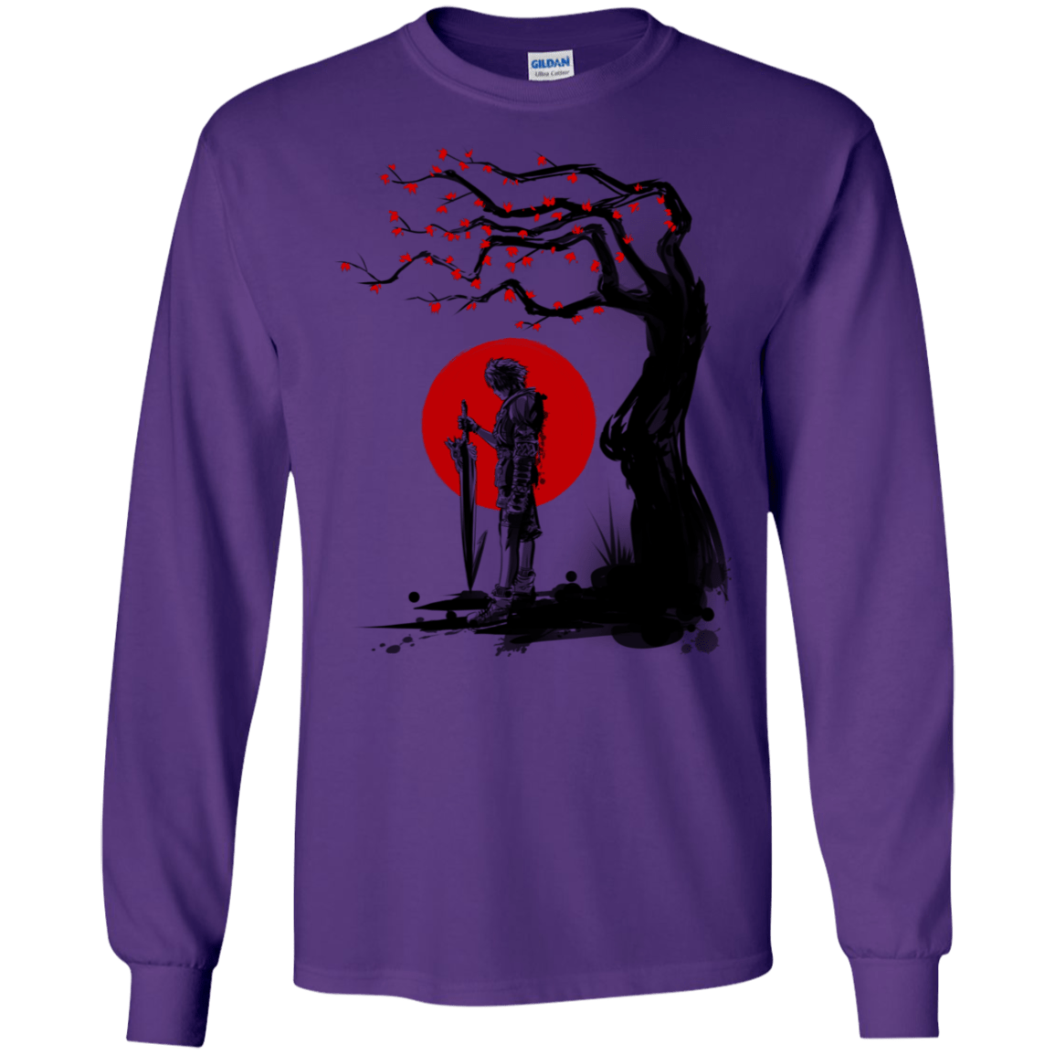 T-Shirts Purple / S Red Sun in Zanarkand Men's Long Sleeve T-Shirt