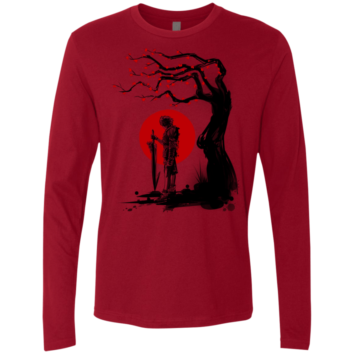 T-Shirts Cardinal / S Red Sun in Zanarkand Men's Premium Long Sleeve