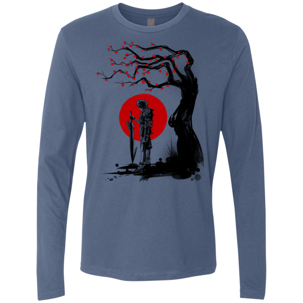 T-Shirts Indigo / S Red Sun in Zanarkand Men's Premium Long Sleeve