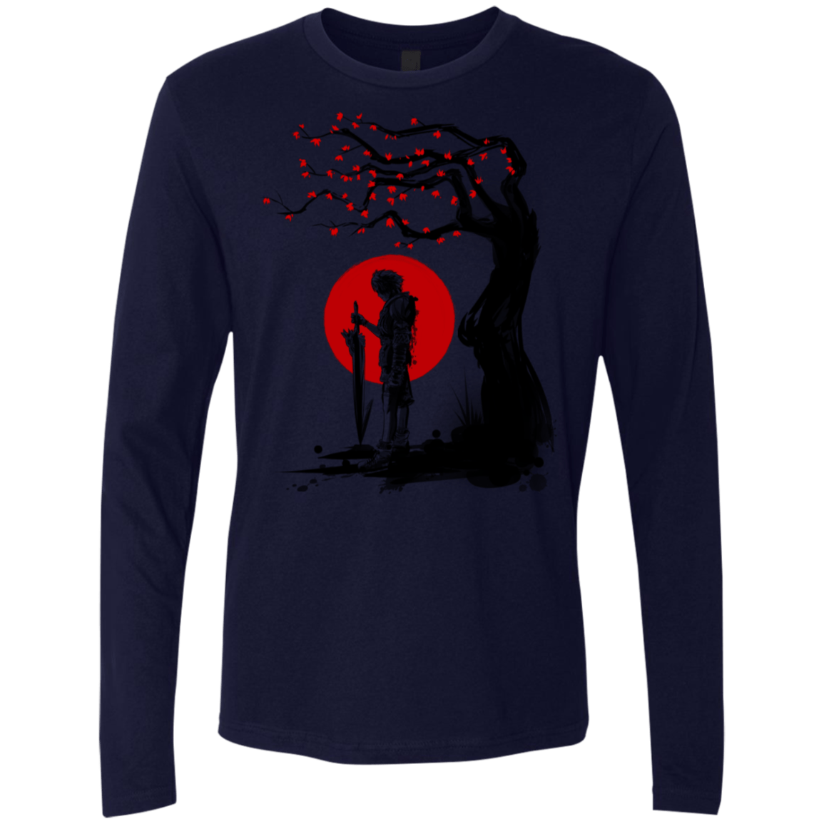 T-Shirts Midnight Navy / S Red Sun in Zanarkand Men's Premium Long Sleeve