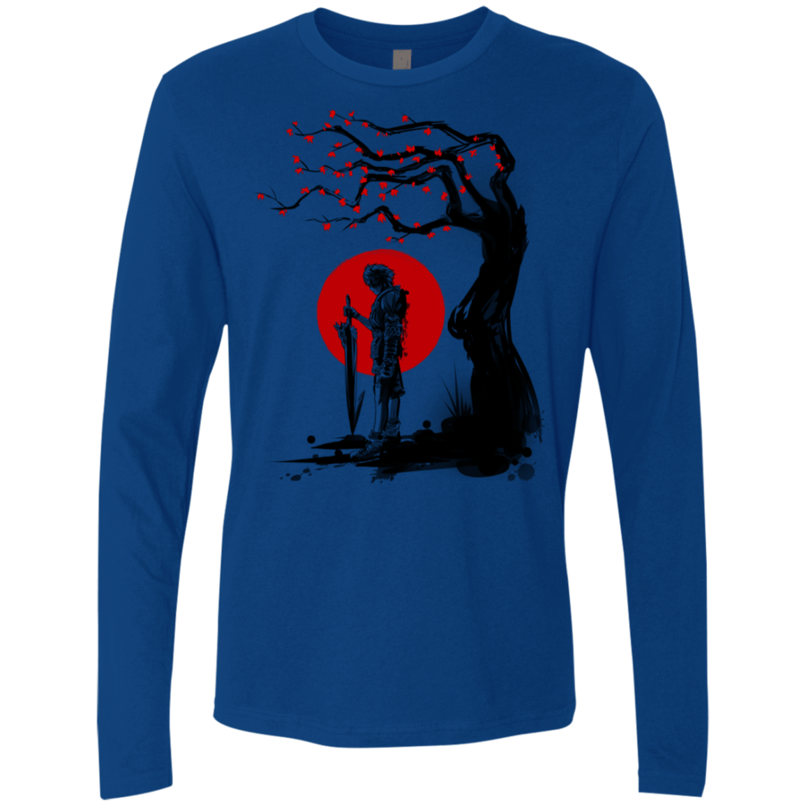 T-Shirts Royal / S Red Sun in Zanarkand Men's Premium Long Sleeve