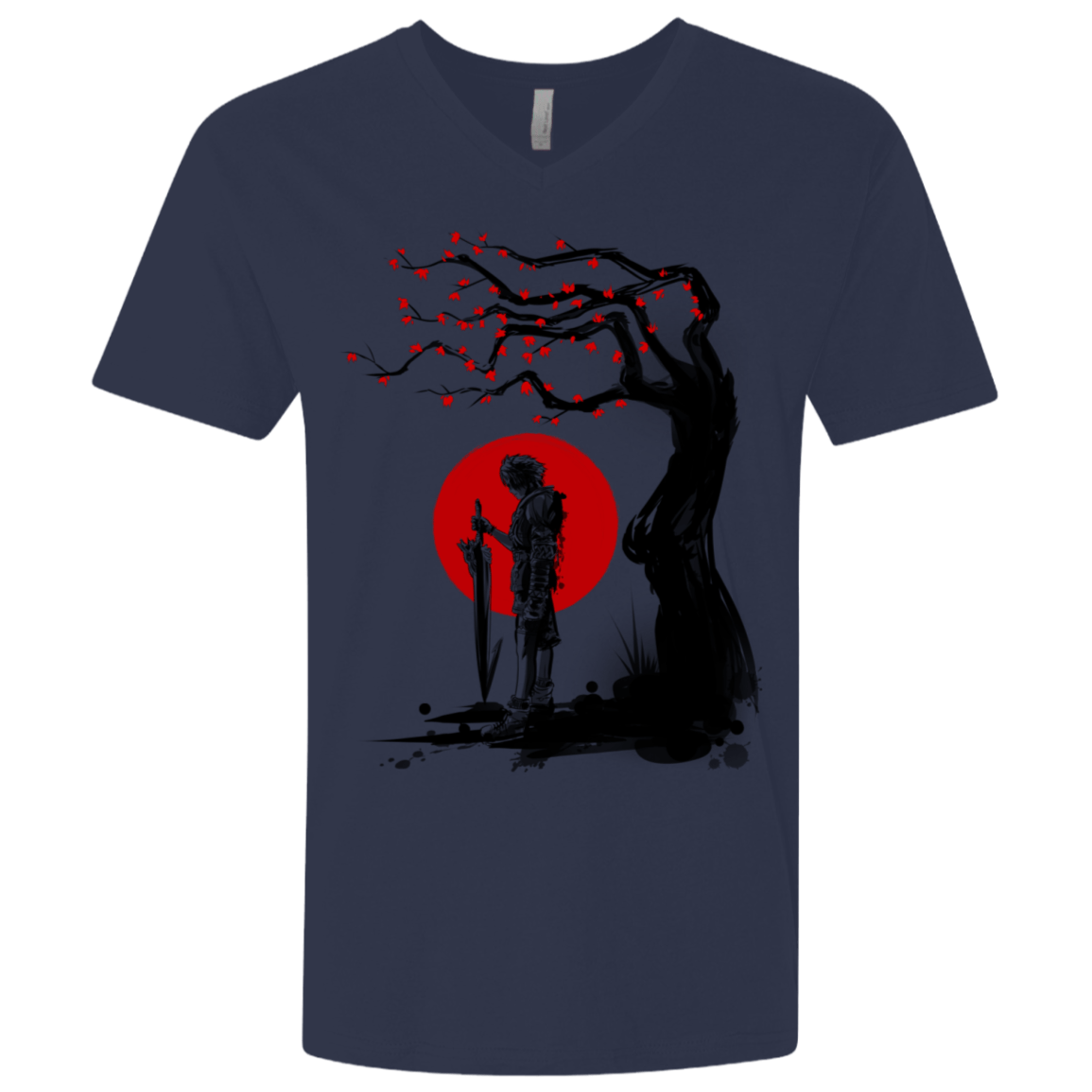 T-Shirts Midnight Navy / X-Small Red Sun in Zanarkand Men's Premium V-Neck