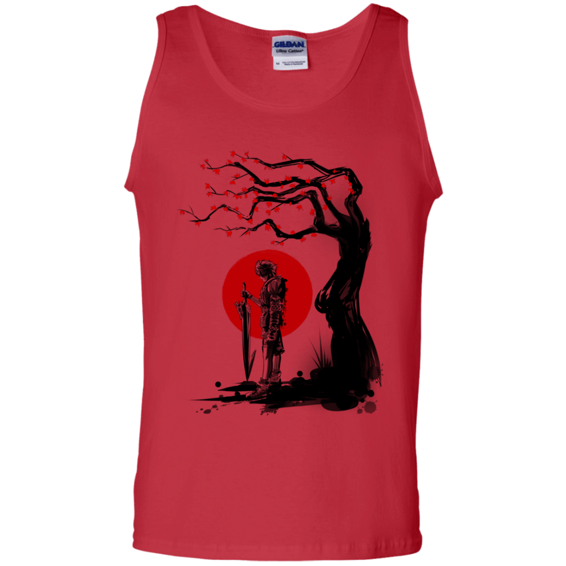 T-Shirts Red / S Red Sun in Zanarkand Men's Tank Top