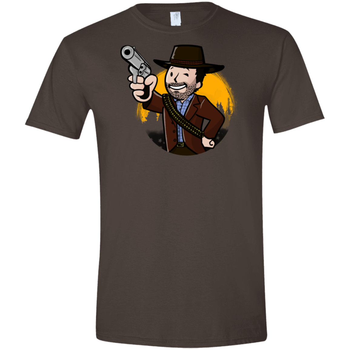 T-Shirts Dark Chocolate / S Red Vault Redemption Men's Semi-Fitted Softstyle