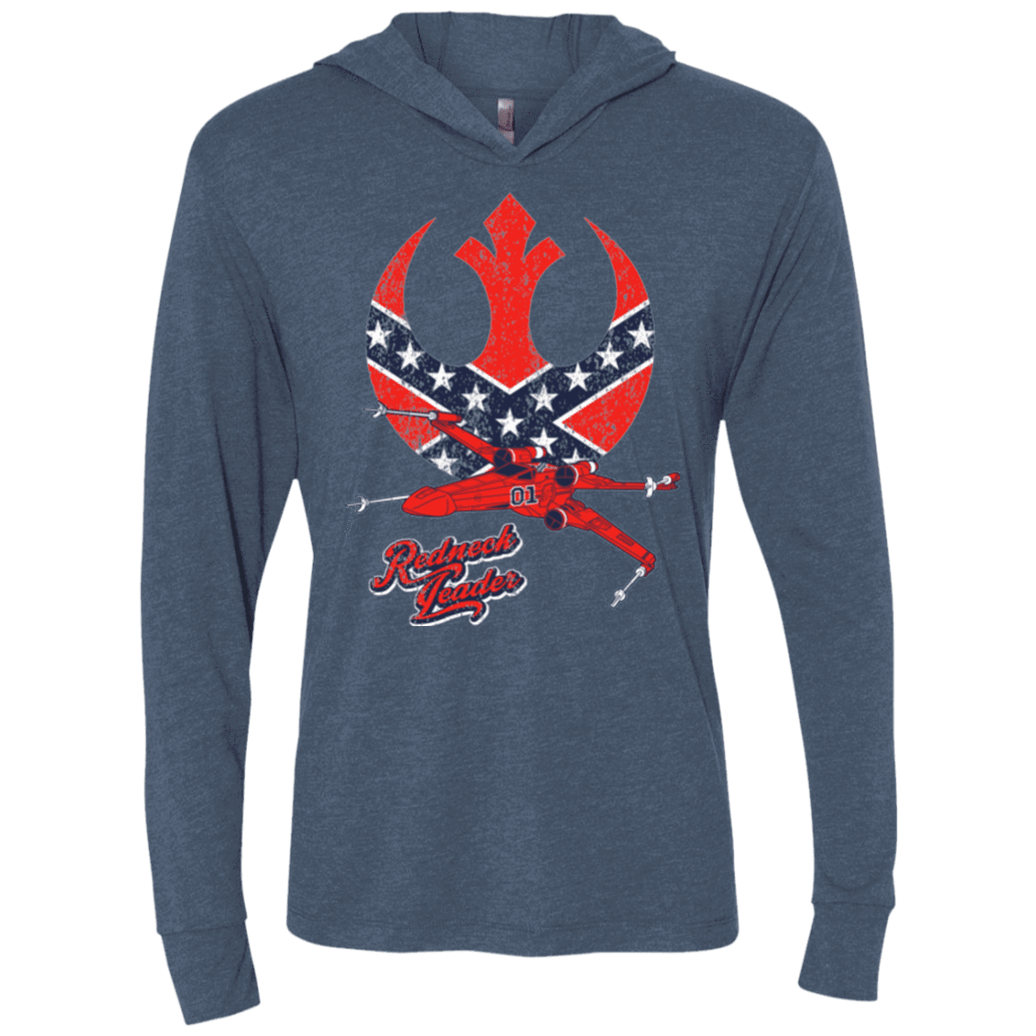 T-Shirts Indigo / X-Small Redneck Leader Triblend Long Sleeve Hoodie Tee