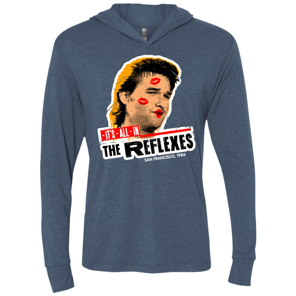 T-Shirts Indigo / X-Small Reflexes Triblend Long Sleeve Hoodie Tee