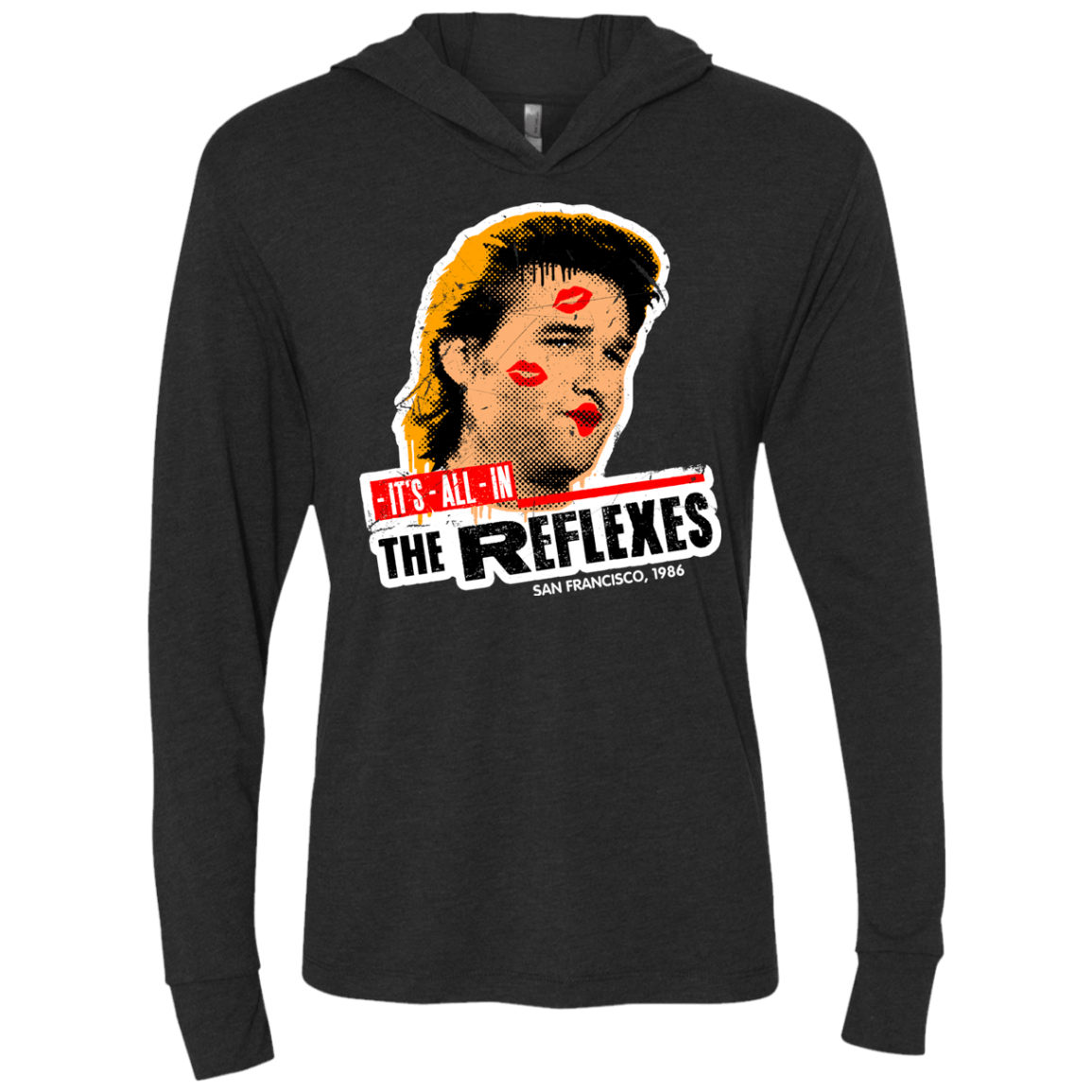T-Shirts Vintage Black / X-Small Reflexes Triblend Long Sleeve Hoodie Tee