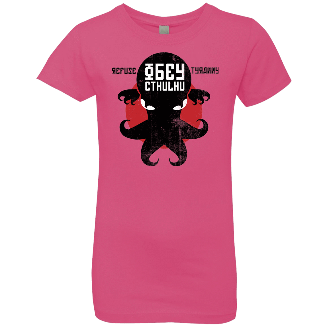 T-Shirts Hot Pink / YXS Refuse Tyranny, Obey Cthulhu Girls Premium T-Shirt
