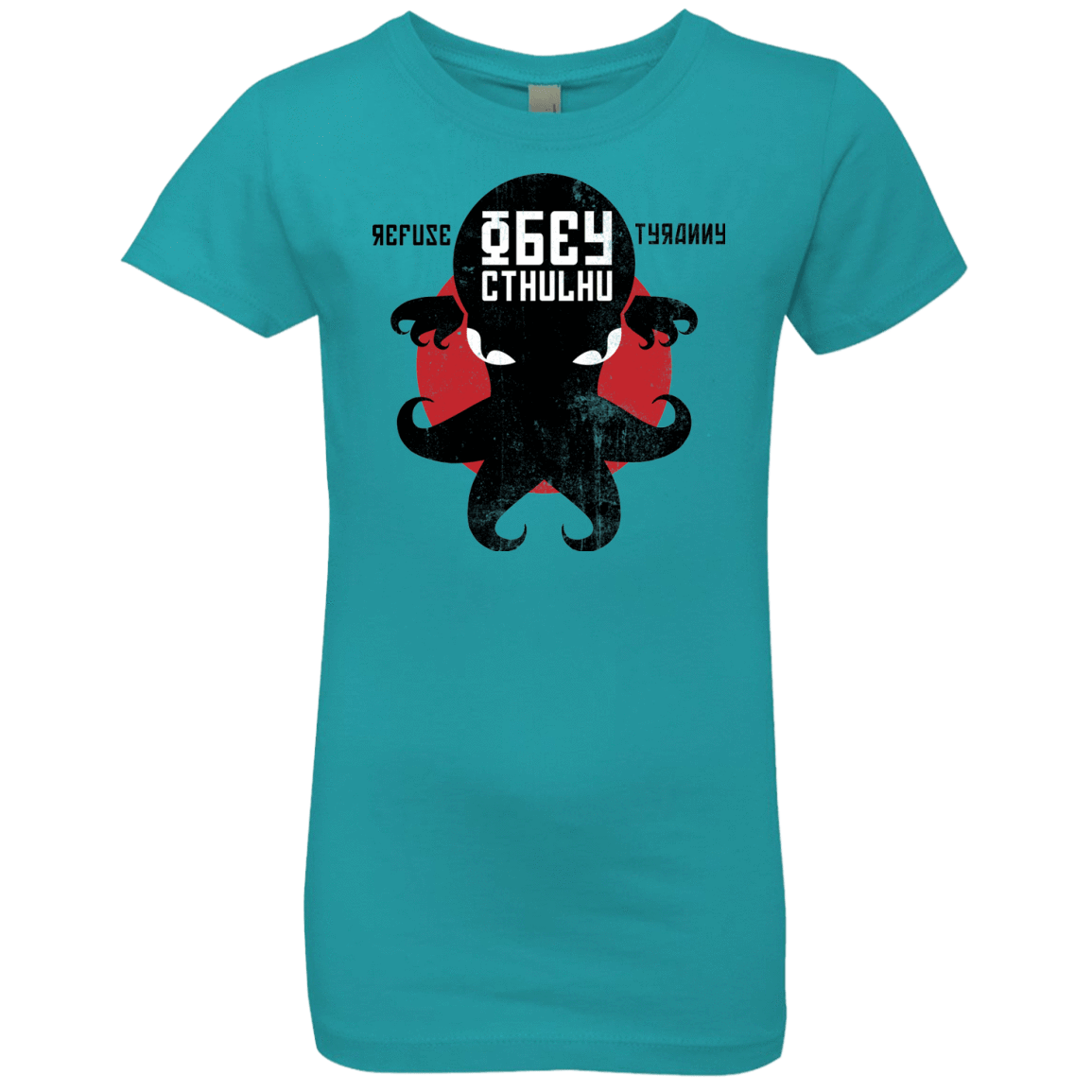 T-Shirts Tahiti Blue / YXS Refuse Tyranny, Obey Cthulhu Girls Premium T-Shirt