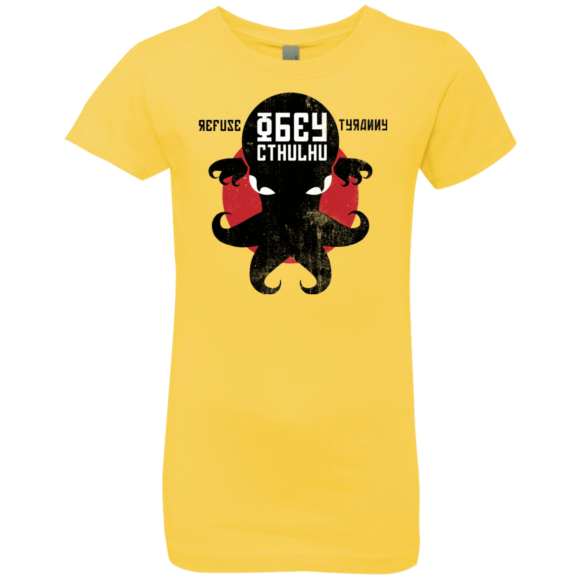 T-Shirts Vibrant Yellow / YXS Refuse Tyranny, Obey Cthulhu Girls Premium T-Shirt