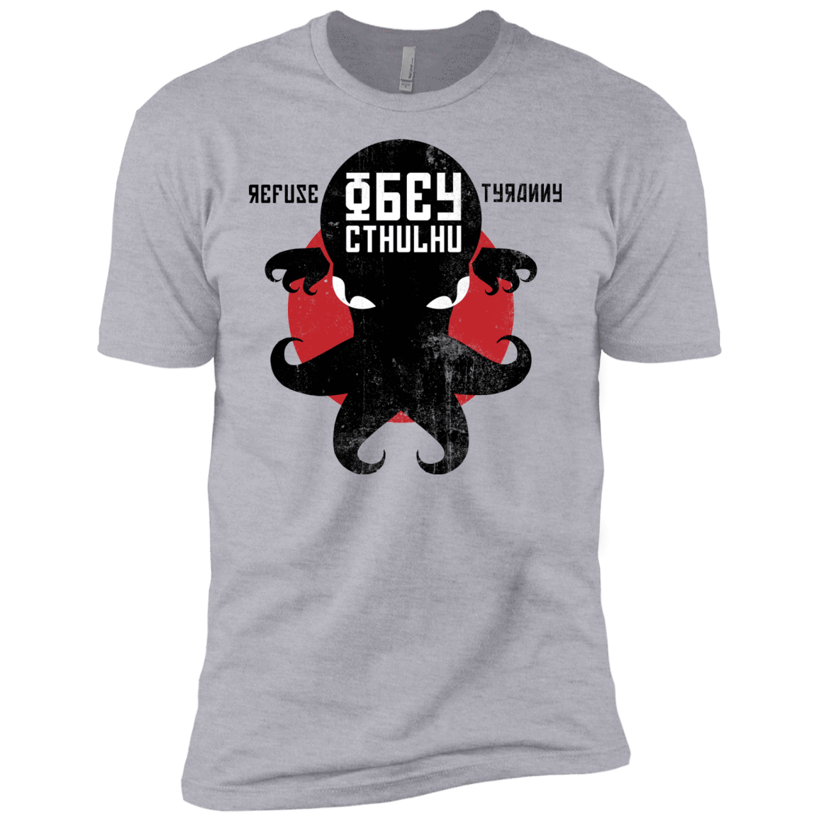 T-Shirts Heather Grey / X-Small Refuse Tyranny, Obey Cthulhu Men's Premium T-Shirt