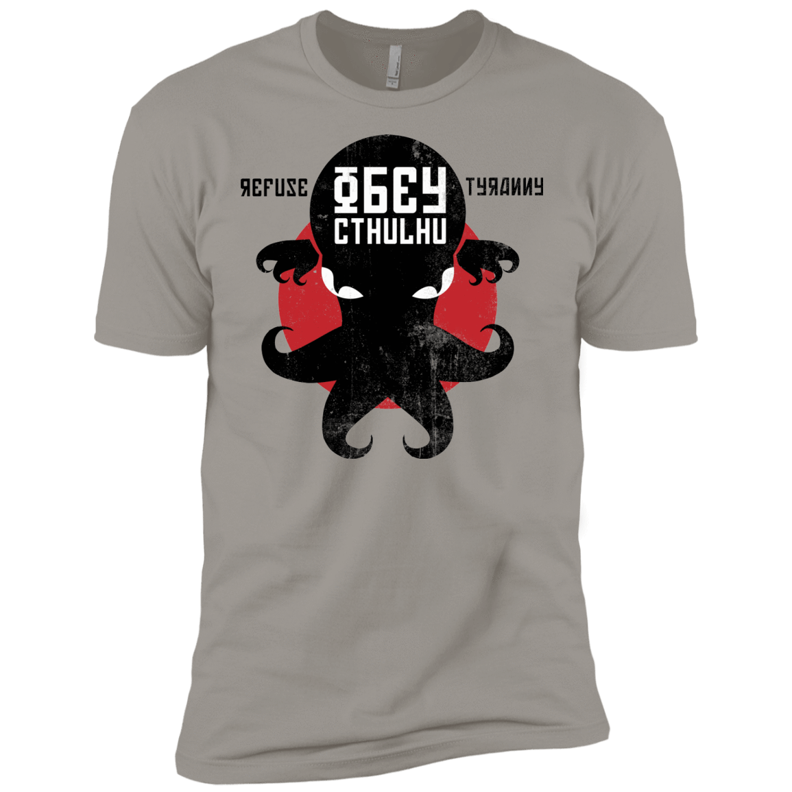 T-Shirts Light Grey / X-Small Refuse Tyranny, Obey Cthulhu Men's Premium T-Shirt