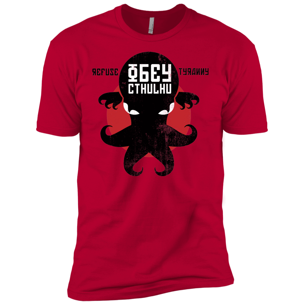 T-Shirts Red / X-Small Refuse Tyranny, Obey Cthulhu Men's Premium T-Shirt