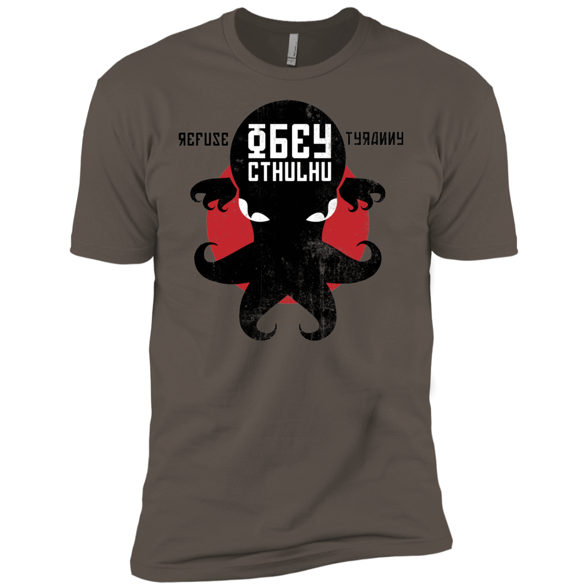 T-Shirts Warm Grey / X-Small Refuse Tyranny, Obey Cthulhu Men's Premium T-Shirt