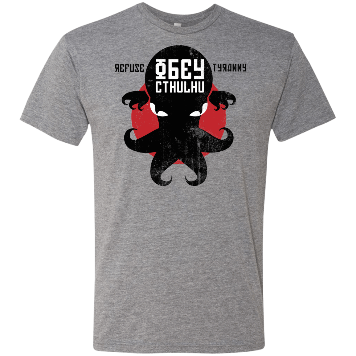 T-Shirts Premium Heather / Small Refuse Tyranny, Obey Cthulhu Men's Triblend T-Shirt