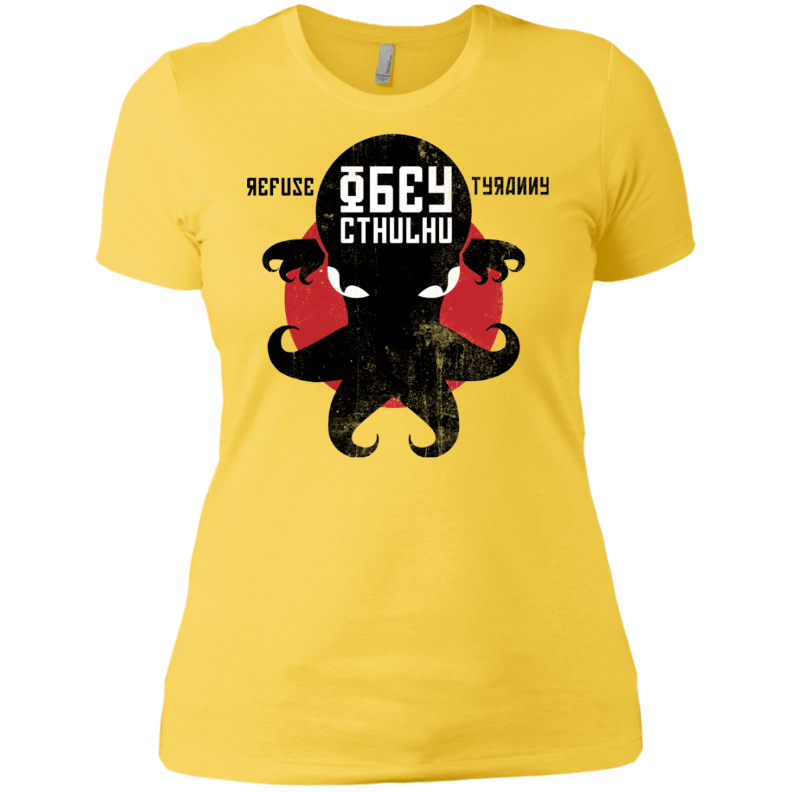 T-Shirts Vibrant Yellow / X-Small Refuse Tyranny, Obey Cthulhu Women's Premium T-Shirt