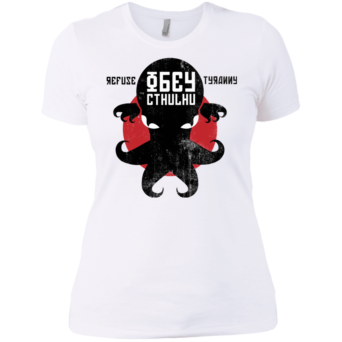 T-Shirts White / X-Small Refuse Tyranny, Obey Cthulhu Women's Premium T-Shirt