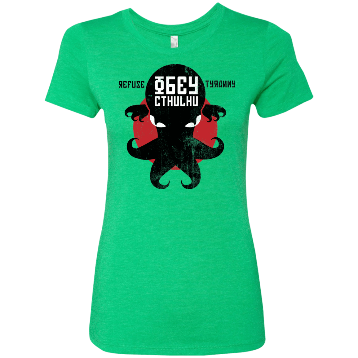 T-Shirts Envy / Small Refuse Tyranny, Obey Cthulhu Women's Triblend T-Shirt
