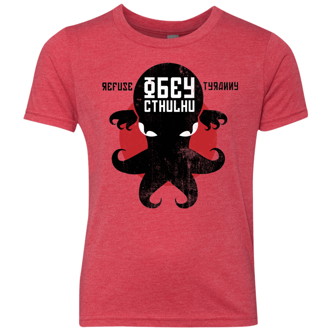 T-Shirts Vintage Red / YXS Refuse Tyranny, Obey Cthulhu Youth Triblend T-Shirt