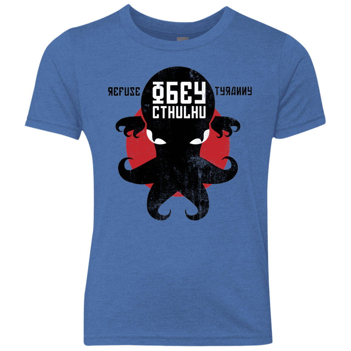 T-Shirts Vintage Royal / YXS Refuse Tyranny, Obey Cthulhu Youth Triblend T-Shirt