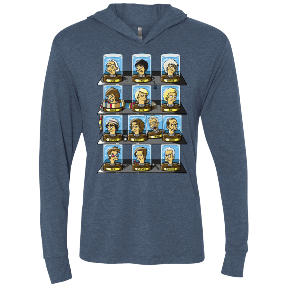 T-Shirts Indigo / X-Small Regen O Rama Triblend Long Sleeve Hoodie Tee