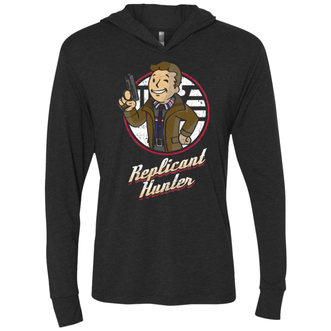 T-Shirts Vintage Black / X-Small Replicant Hunter Triblend Long Sleeve Hoodie Tee
