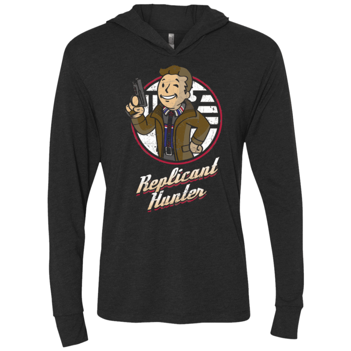 T-Shirts Vintage Black / X-Small Replicant Hunter Triblend Long Sleeve Hoodie Tee