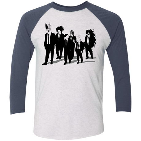 T-Shirts Heather White/Indigo / X-Small Reservoir Enemies Men's Triblend 3/4 Sleeve