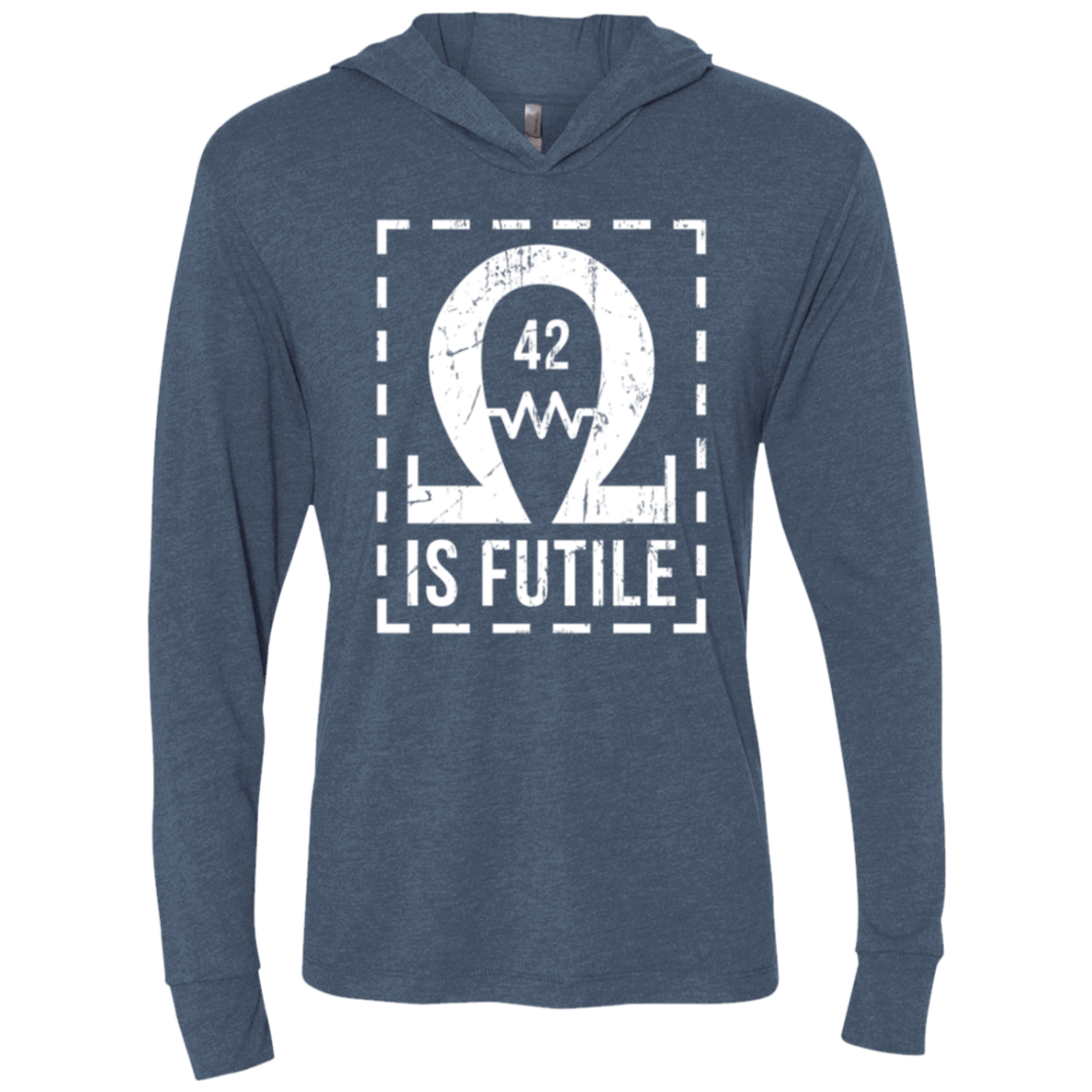 T-Shirts Indigo / X-Small Resistance is Futile Triblend Long Sleeve Hoodie Tee