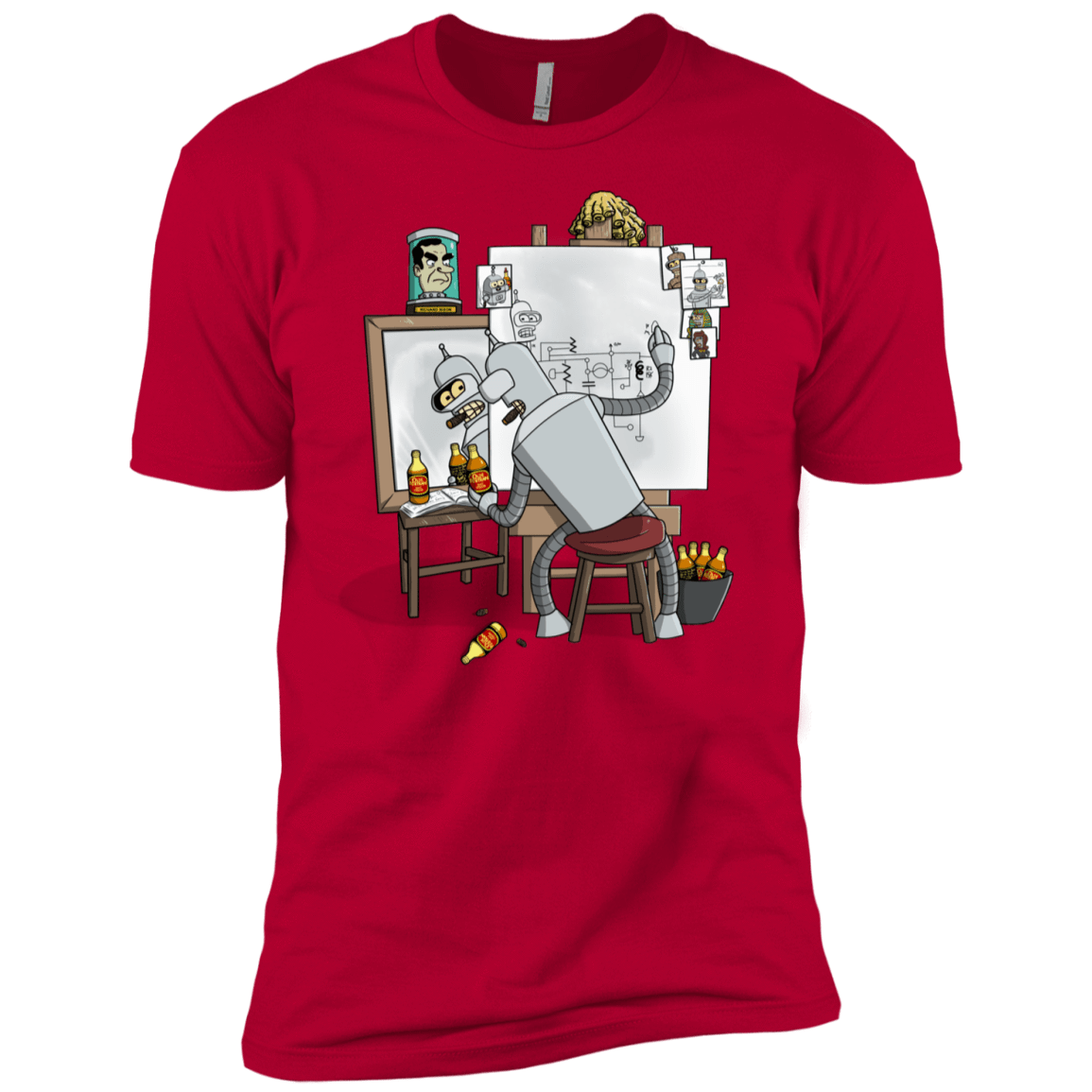 T-Shirts Red / YXS Retrato de un Robot Boys Premium T-Shirt