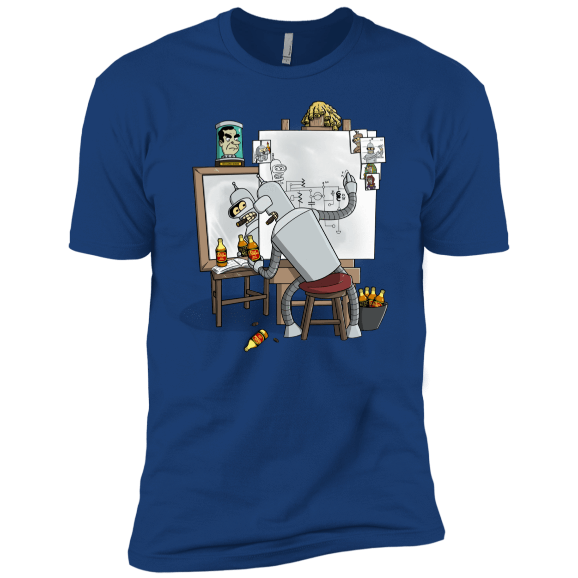 T-Shirts Royal / YXS Retrato de un Robot Boys Premium T-Shirt