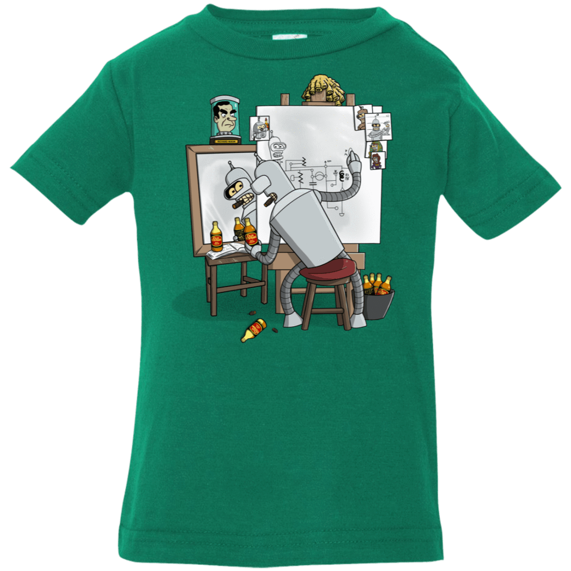 T-Shirts Kelly / 6 Months Retrato de un Robot Infant Premium T-Shirt