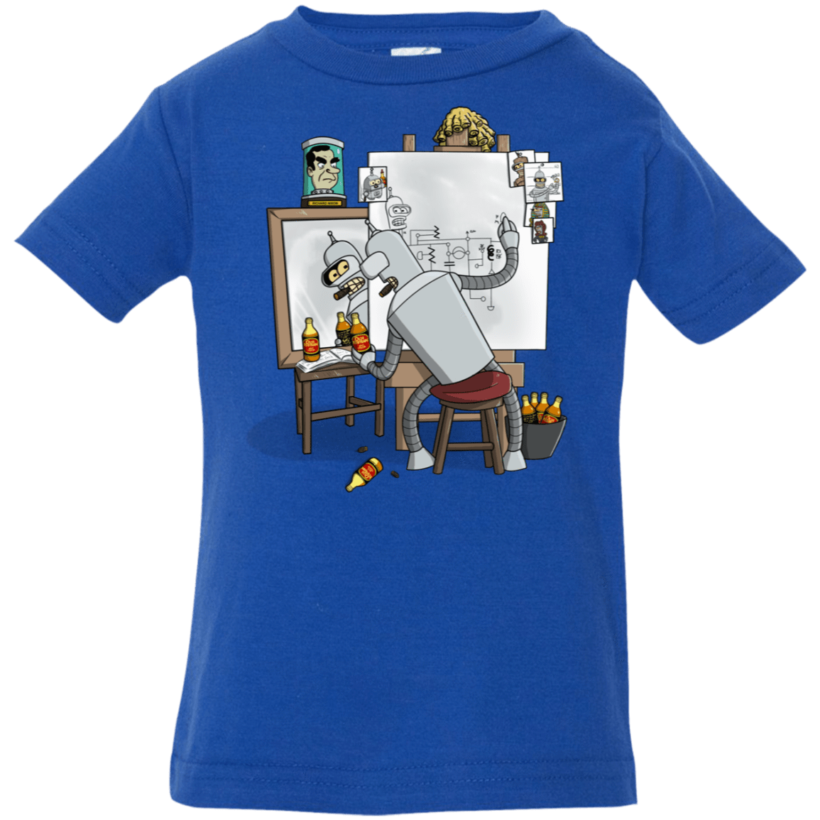 T-Shirts Royal / 6 Months Retrato de un Robot Infant Premium T-Shirt