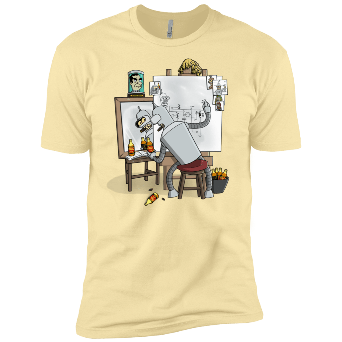 T-Shirts Banana Cream / X-Small Retrato de un Robot Men's Premium T-Shirt