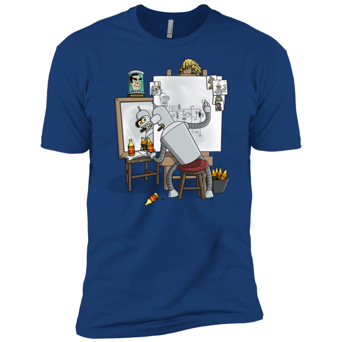 T-Shirts Royal / X-Small Retrato de un Robot Men's Premium T-Shirt