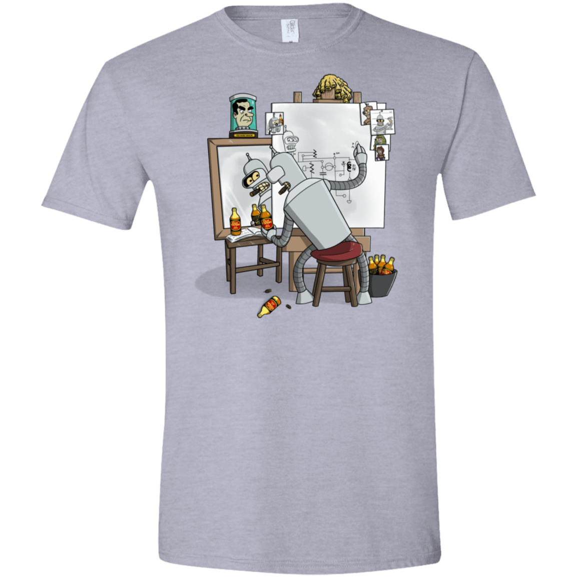T-Shirts Sport Grey / X-Small Retrato de un Robot Men's Semi-Fitted Softstyle