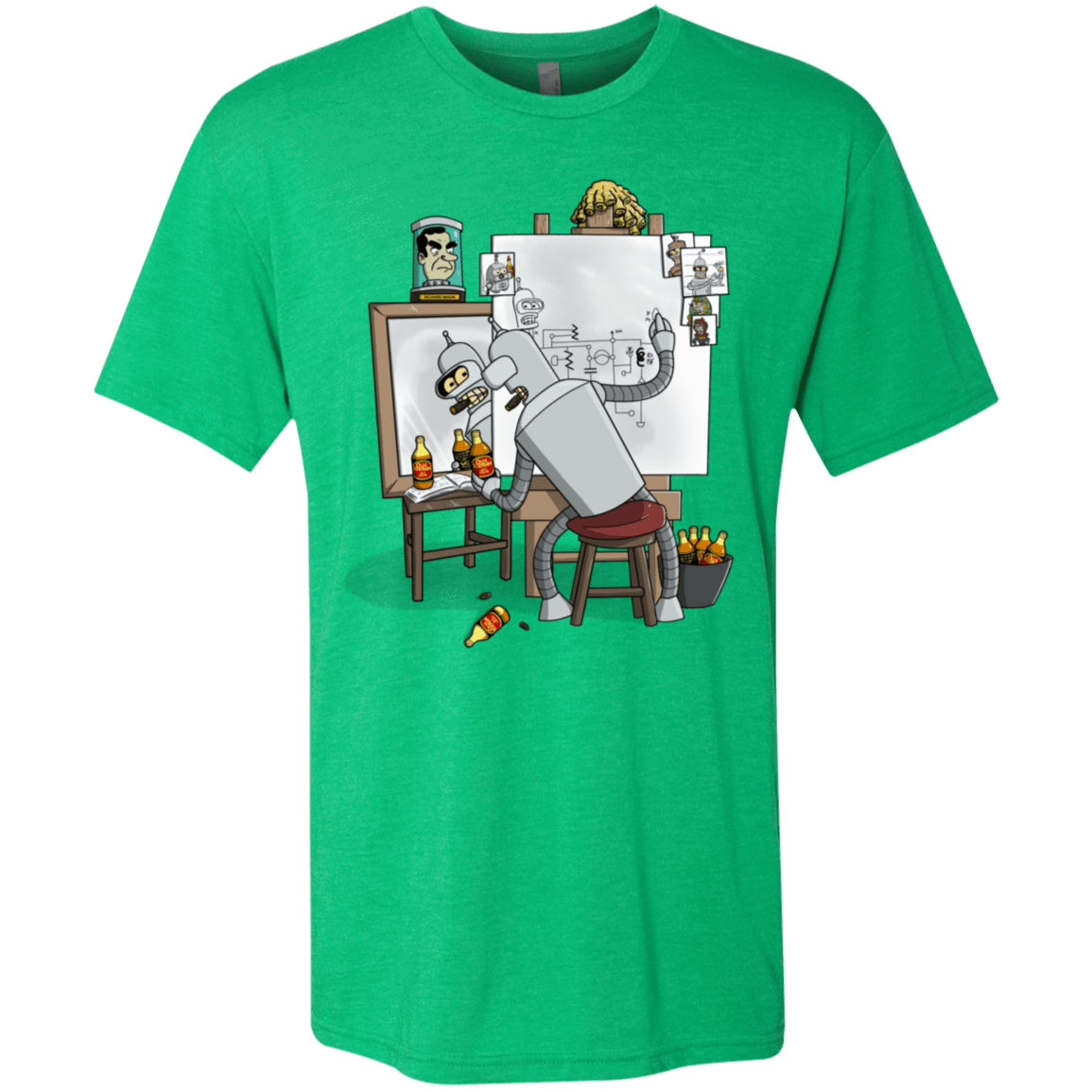 T-Shirts Envy / S Retrato de un Robot Men's Triblend T-Shirt