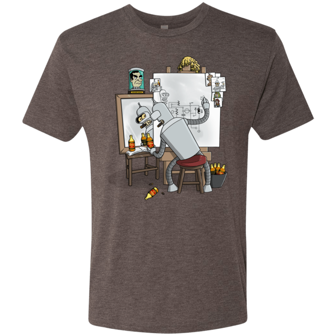T-Shirts Macchiato / S Retrato de un Robot Men's Triblend T-Shirt