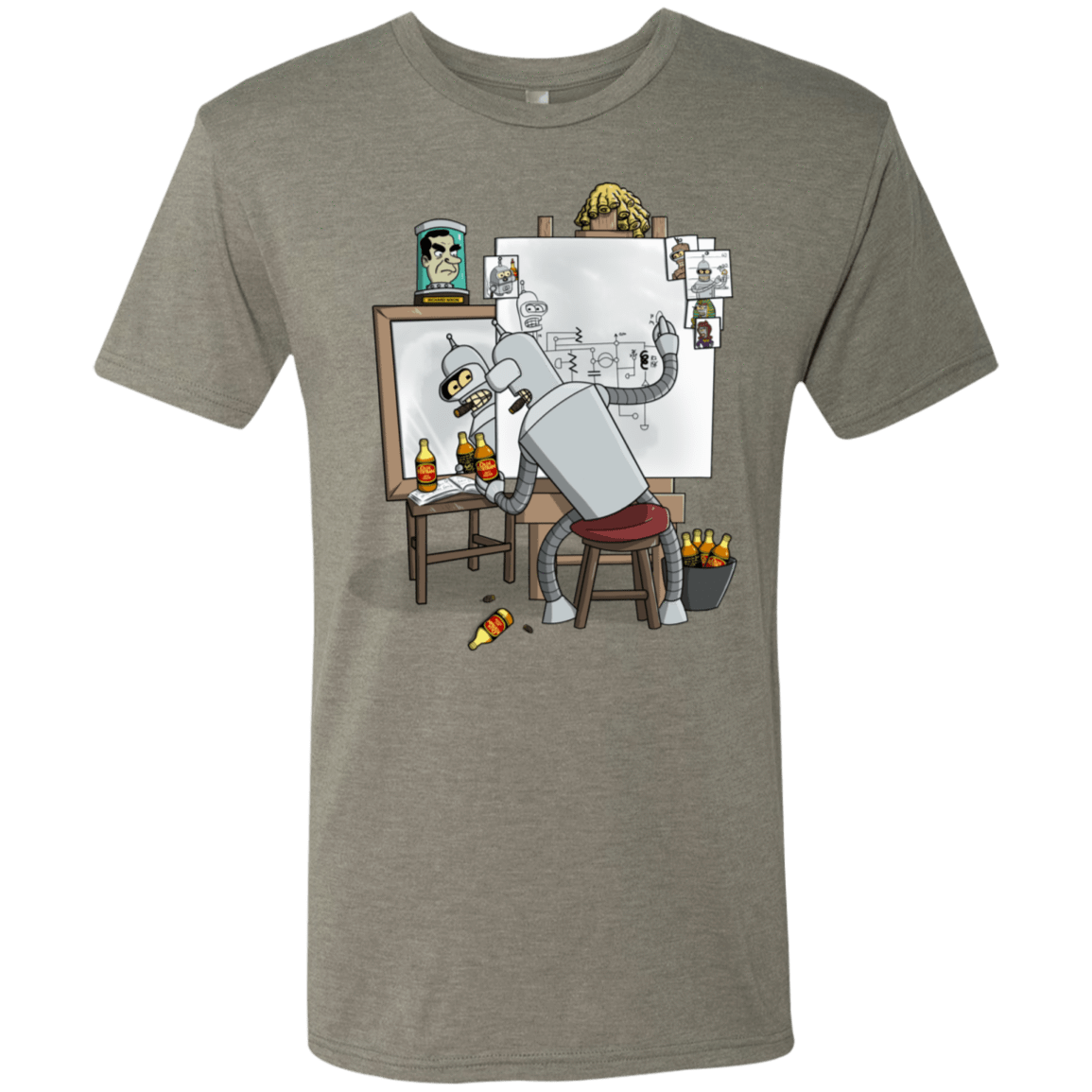 T-Shirts Venetian Grey / S Retrato de un Robot Men's Triblend T-Shirt
