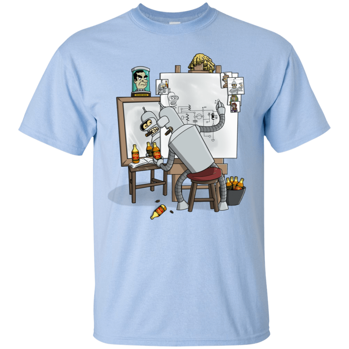 T-Shirts Light Blue / S Retrato de un Robot T-Shirt