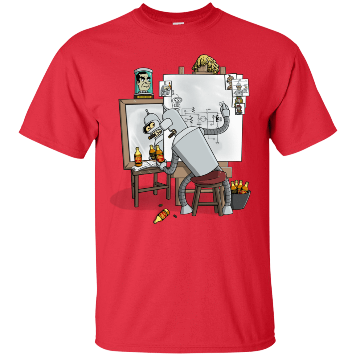 T-Shirts Red / S Retrato de un Robot T-Shirt