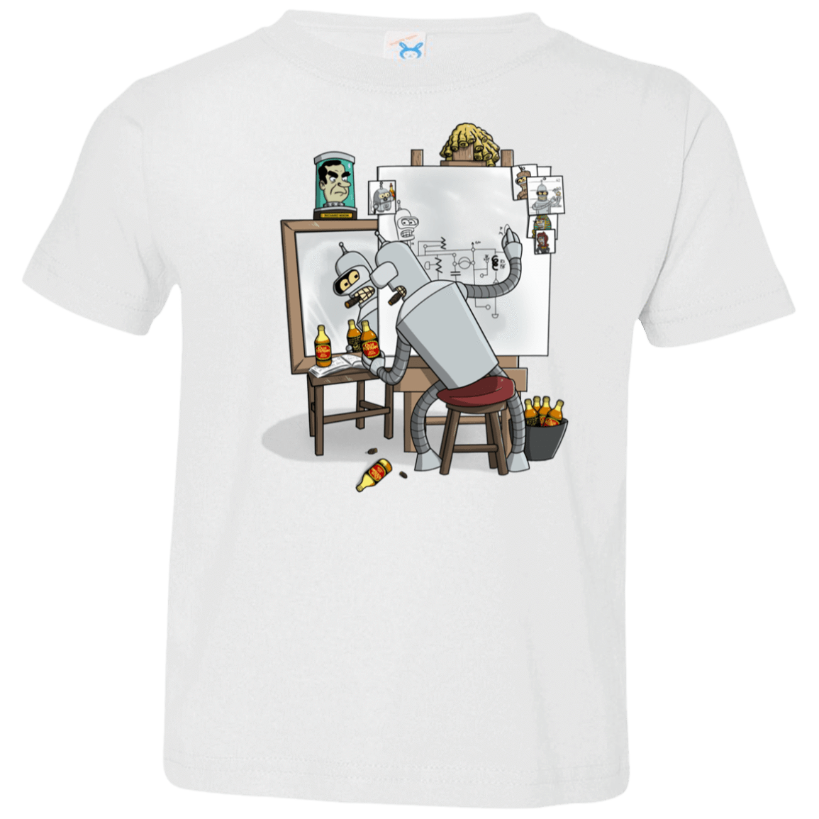 T-Shirts White / 2T Retrato de un Robot Toddler Premium T-Shirt