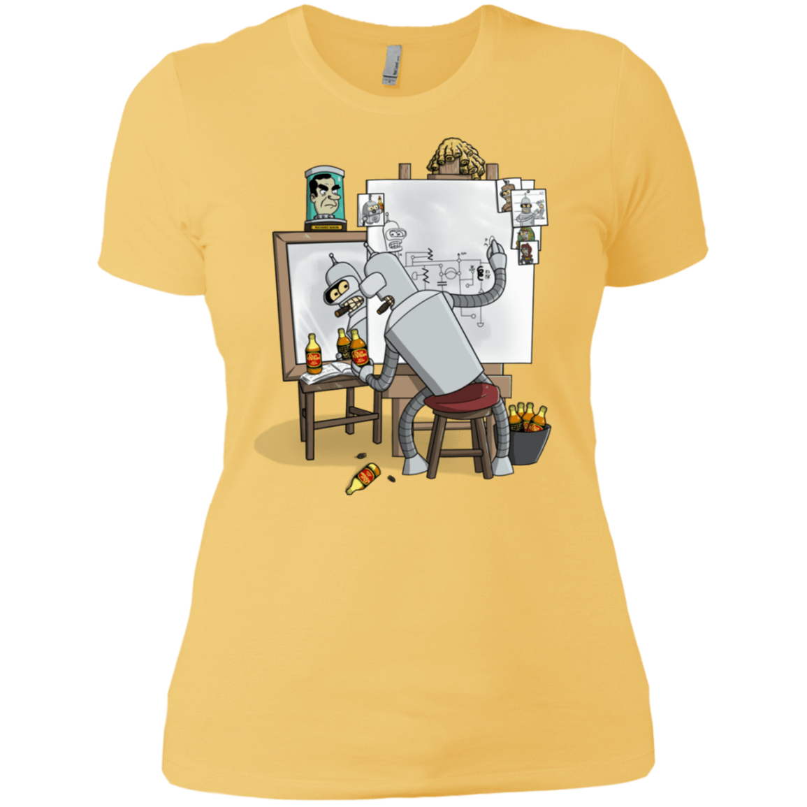 T-Shirts Banana Cream/ / X-Small Retrato de un Robot Women's Premium T-Shirt