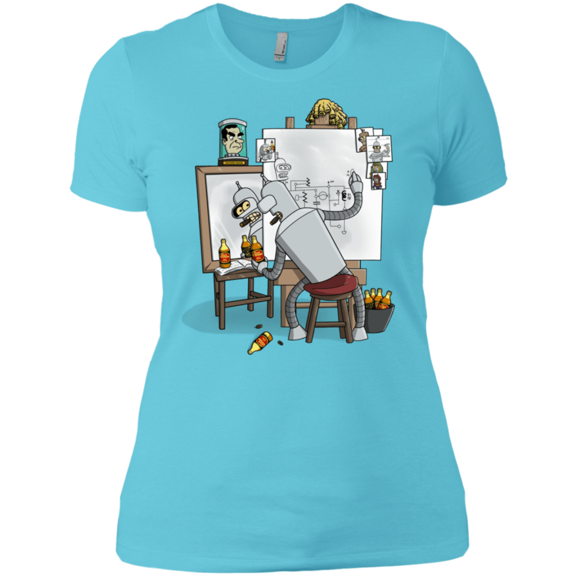 T-Shirts Cancun / X-Small Retrato de un Robot Women's Premium T-Shirt