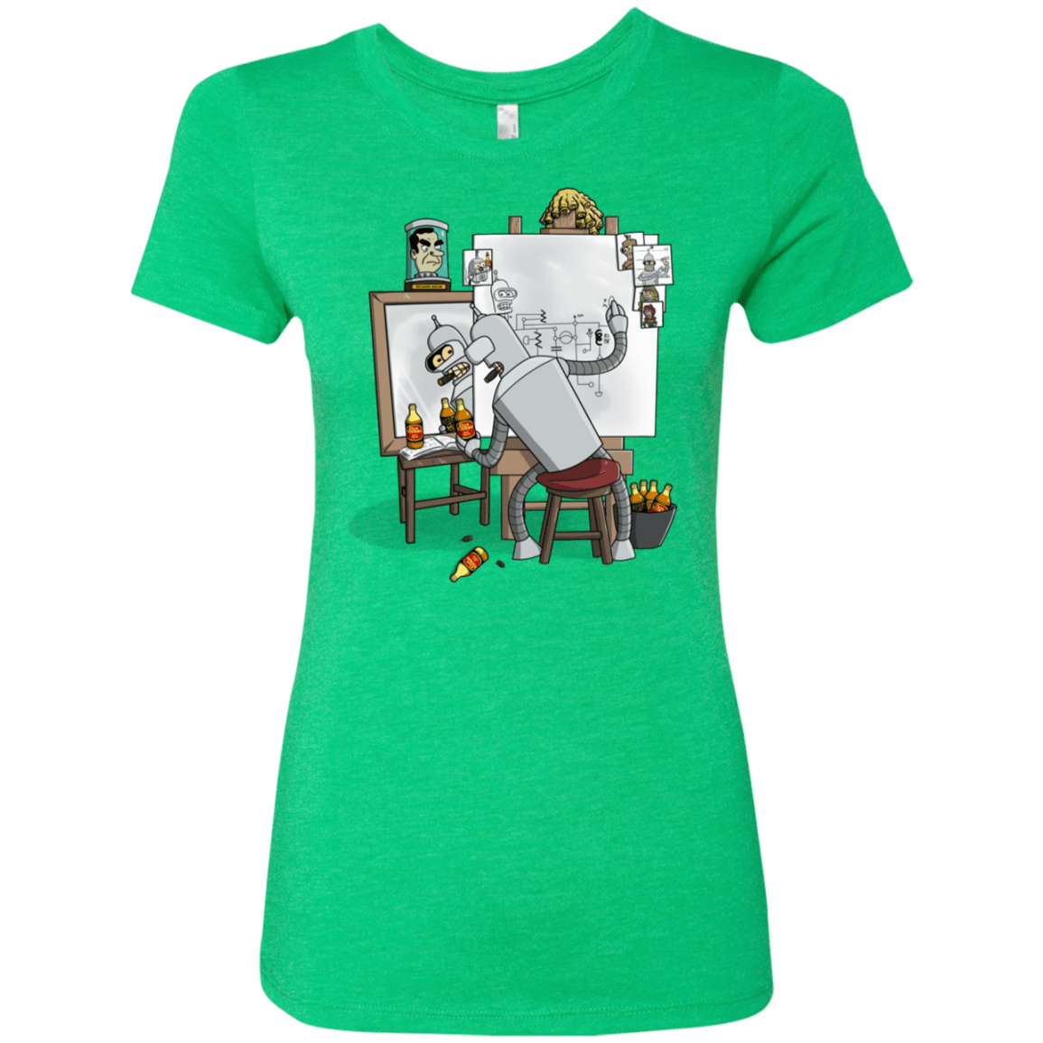 T-Shirts Envy / S Retrato de un Robot Women's Triblend T-Shirt