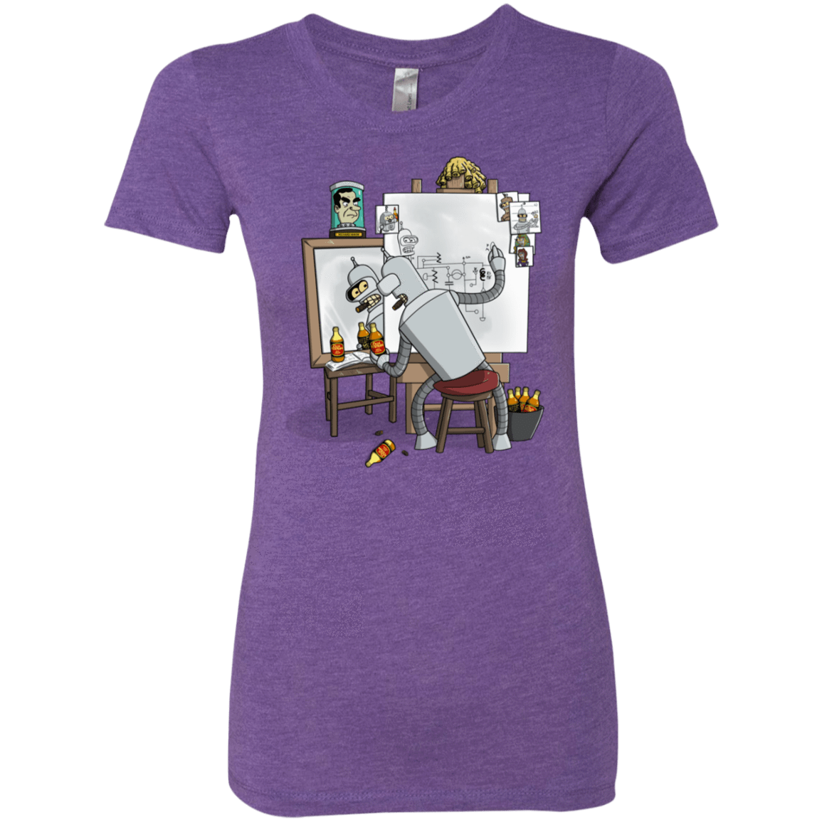 T-Shirts Purple Rush / S Retrato de un Robot Women's Triblend T-Shirt