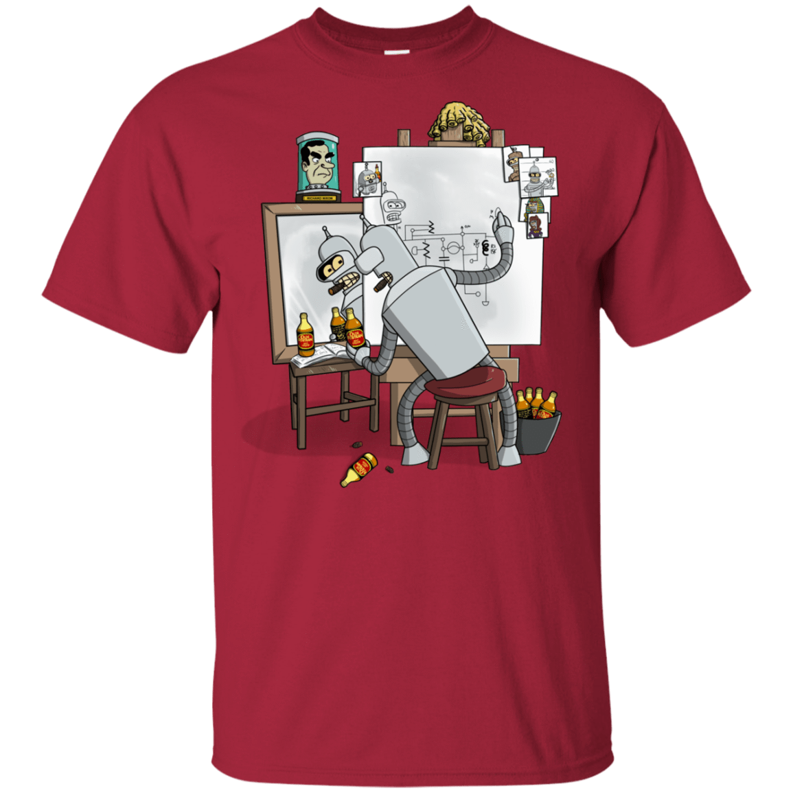 T-Shirts Cardinal / YXS Retrato de un Robot Youth T-Shirt